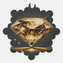 Mousserende diamant en kleine rode bloem ornament kaart