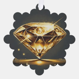 Mousserende diamant en kleine rode bloem ornament kaart