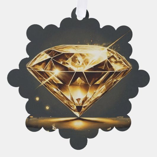 Mousserende diamant en kleine rode bloem ornament kaart (Voorkant)