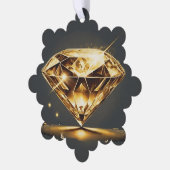 Mousserende diamant en kleine rode bloem ornament kaart (Links)