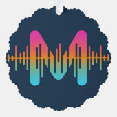 Mousserende diamant en muziekgolf ornament kaart (Achterkant)