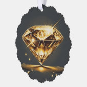 Mousserende diamant en muziekgolf ornament kaart (Links)