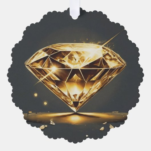 Mousserende diamant en muziekgolf ornament kaart (Voorkant)