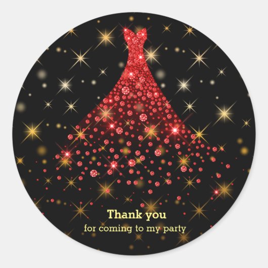 mousserende diamantachtige ronde sticker (Voorkant)