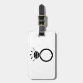 Mousserende diamanten ring bagagelabel (Voorkant verticaal)