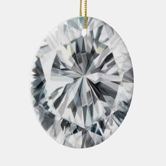 Mousserende diamanttextuur April Birthstone Keramisch Ornament (Rechts)