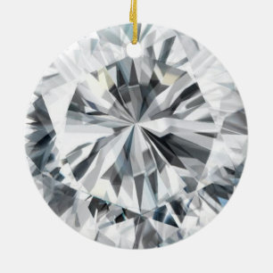 Mousserende diamanttextuur April Birthstone Keramisch Ornament