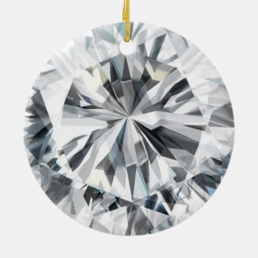 Mousserende diamanttextuur April Birthstone Keramisch Ornament (Achterkant)