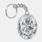 Mousserende diamanttextuur April Birthstone Sleutelhanger (Voorkant Links)