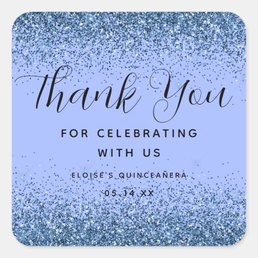 Mousserende Diamond Dust Party Favor Dank u Label (Voorkant)