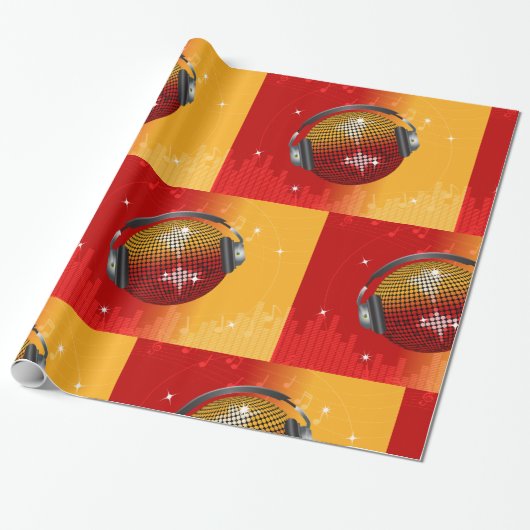 mousserende Disco Ball Cadeaupapier (Uitgerold)