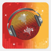 mousserende Disco Ball Vierkante Sticker (Voorkant)
