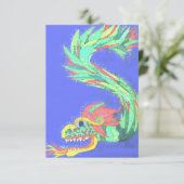 Mousserende draak bedankkaart (Staand voorkant)