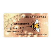 Mousserende druppels Etiket bijenkast honingpot (Voorkant)