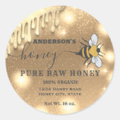 Mousserende druppels Etiket bijenkast honingpot (Voorkant)