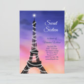 Mousserende Eiffeltoren Sunset Sweet Sixteen Uitno Kaart (Staand voorkant)