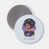 Mousserende Elegant Afro Woman Magneet (Voorkant / Achterkant)