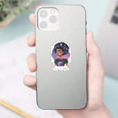 Mousserende Elegant Afro Woman Sticker (Telefoon)