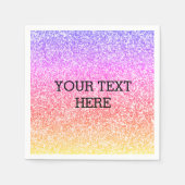 Mousserende elegante regenboog kleurig schattig gl servet (Voorkant)