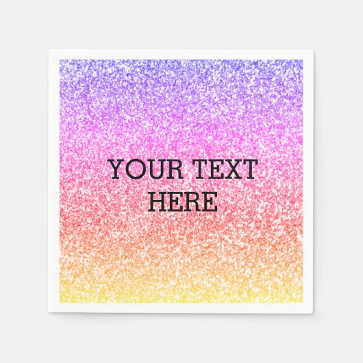 Mousserende elegante regenboog kleurig schattig gl servet (Voorkant)