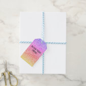 Mousserende elegante regenboogkleurige schattig cadeaulabel (Met Touw)