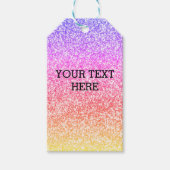 Mousserende elegante regenboogkleurige schattig cadeaulabel (Voorkant)