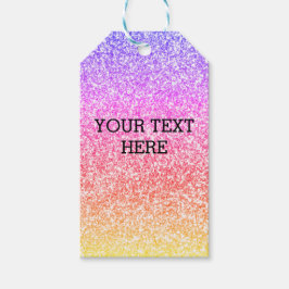 Mousserende elegante regenboogkleurige schattig cadeaulabel