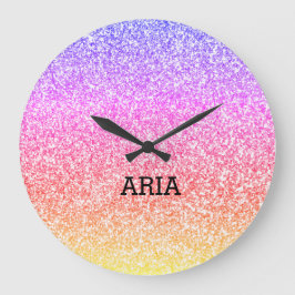 Mousserende elegante regenboogkleurige schattige r grote klok