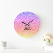 Mousserende elegante regenboogkleurige schattige r grote klok (Huis)