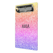 Mousserende elegante regenboogkleurige schattige r mini klembord (Angled2)