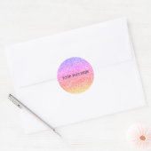 Mousserende elegante regenboogkleurige schattige r ronde sticker (Envelop)