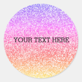 Mousserende elegante regenboogkleurige schattige r ronde sticker