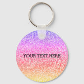 Mousserende elegante regenboogkleurige schattige r sleutelhanger (Voorkant)