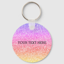 Mousserende elegante regenboogkleurige schattige r sleutelhanger