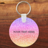 Mousserende elegante regenboogkleurige schattige r sleutelhanger (Voorkant)