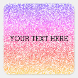 Mousserende elegante regenboogkleurige schattige r vierkante sticker