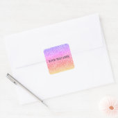 Mousserende elegante regenboogkleurige schattige r vierkante sticker (Envelop)
