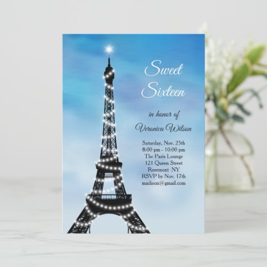 Mousserende elitower - zweet zestien keer nodigt b kaart (Staand voorkant)