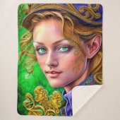 Mousserende Emerald St. Patrick's Day Artwork Sherpa Deken (Voorkant)