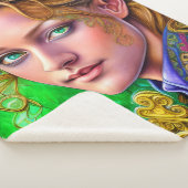 Mousserende Emerald St. Patrick's Day Artwork Sherpa Deken (3/4)