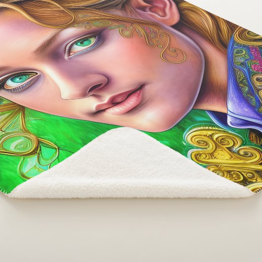 Mousserende Emerald St. Patrick's Day Artwork Sherpa Deken (3/4)