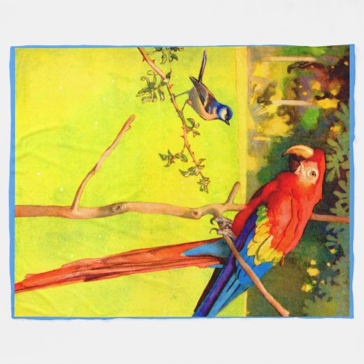 mousserende en papegaaiafdruk fleece deken (Voorkant (Horizontaal))