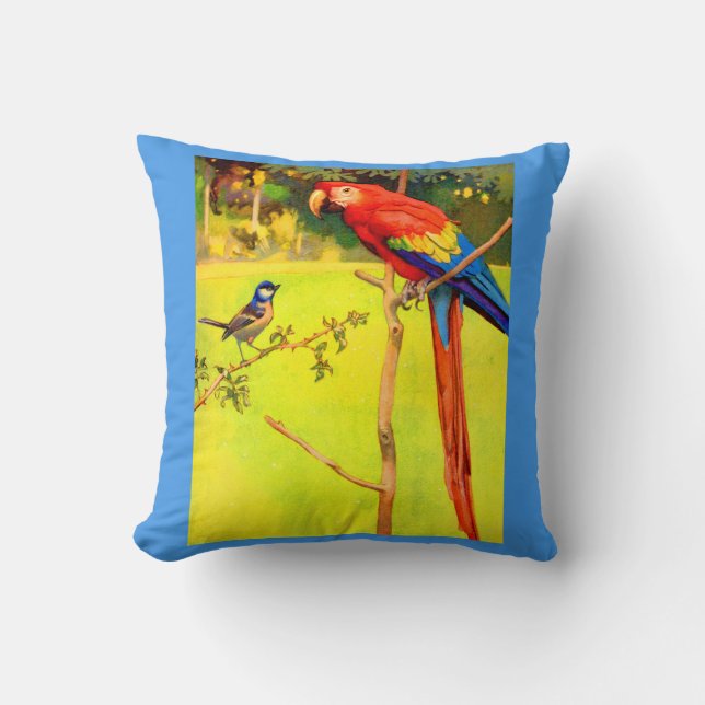 mousserende en papegaaiafdruk kussen (Voorkant)