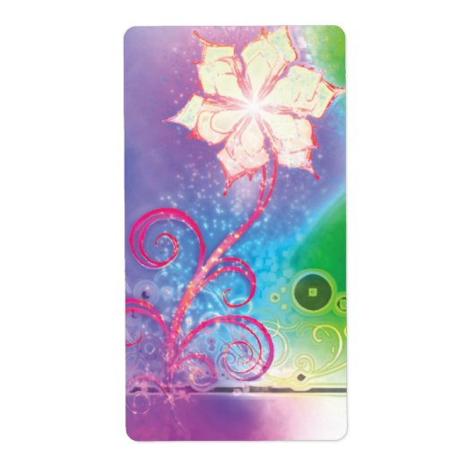  mousserende Fantasy Flower Designer Labels (Voorkant)
