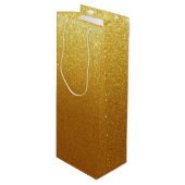 Mousserende Faux Gold Glitter Wijn Cadeautas (Voorkant Gekanteld)
