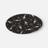 Mousserende feestdagen, goud en zwarte kasten papieren bordje (Gekanteld)