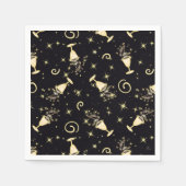 Mousserende feestdagen, goud en zwarte kasten servet (Voorkant)
