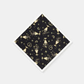 Mousserende feestdagen, goud en zwarte kasten servet (Hoek)