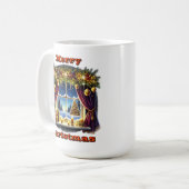 Mousserende feestelijke winterruit koffiemok (Voorkant links)