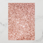 Mousserende gans Blush Floral Quinceanera Roos Gol Folie Uitnodiging (Achterkant)